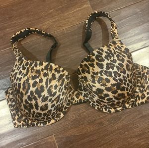 Lilyette leopard print push-up bra